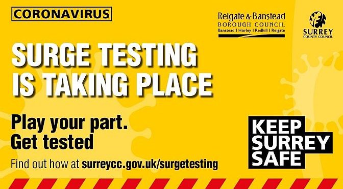 Covid-19 Surge Testing in Reigate and Banstead area