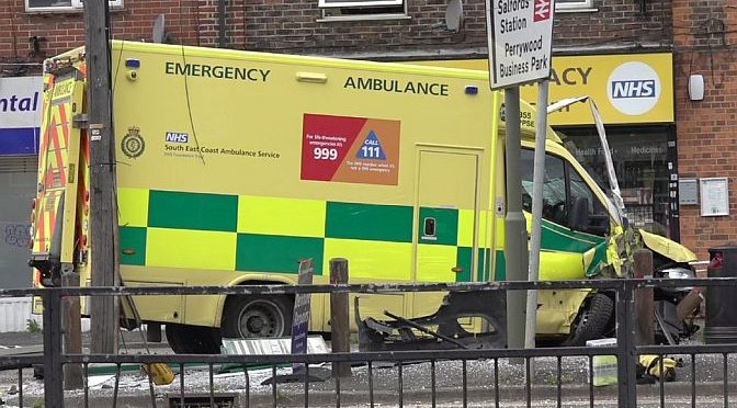 Woman dies in Redhill ambulance collision