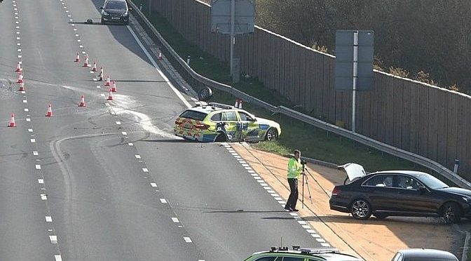 Injuries after five-car collision on M23